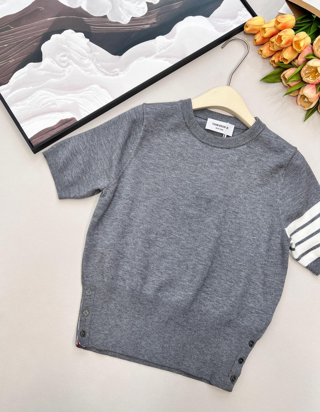 THOM SHORT-SLEEVE KNIT TOP 838140