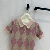 Gucci 25 Short-sleeved Knitted Sweater Pink Wool