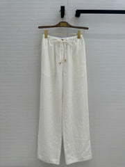 LP STRAIGHT-LEG LINEN PANTS IN WHITE