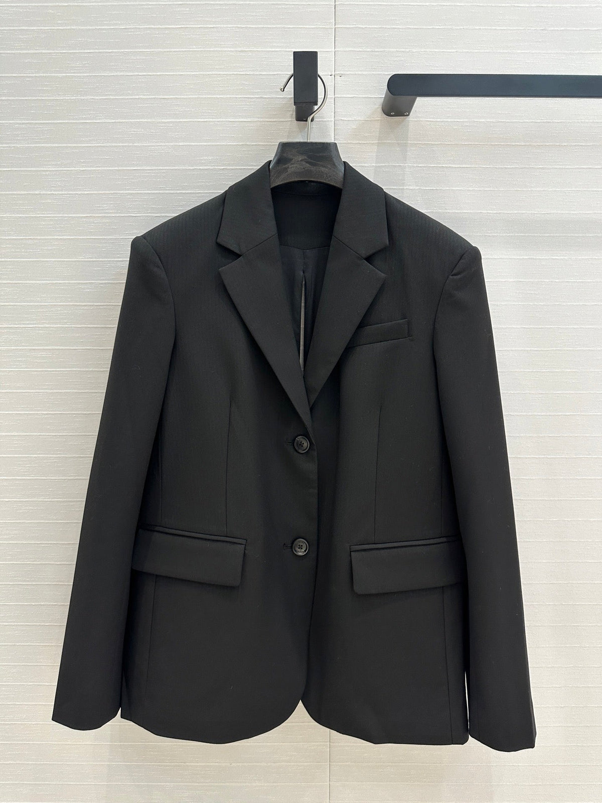 Loewe Striped Suit Jacket Black Cotton