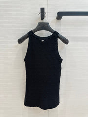 CC 25 Knitted Vest Black Cotton