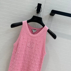CC 25 Knitted Vest Pink Cotton