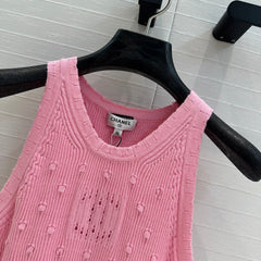 CC 25 Knitted Vest Pink Cotton