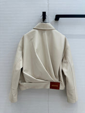 Loewe Draped Jacket Ivory Lambskin
