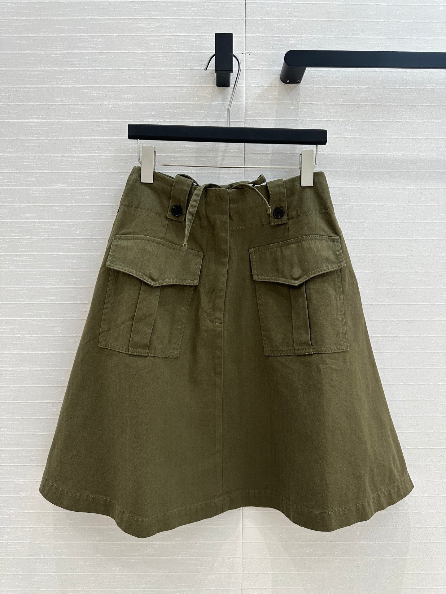 PRADA MOSS GREEN A-LINE SKIRT 264360
