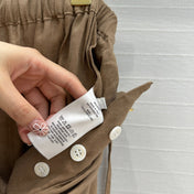 LP STRAIGHT-LEG LINEN PANTS IN BROWN