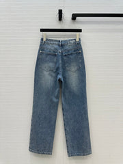 CC 25 Embroidered Pant Blue Denim Cotton