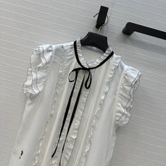 DIOR WHITE RUFFLED SHIRT 264378