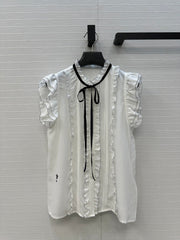 DIOR WHITE RUFFLED SHIRT 264378