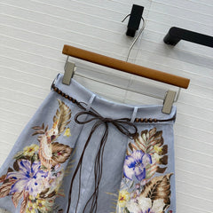 ZIMMER LAVENDER GRAY PATTERNED SHORTS 264427