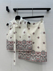MIUMIU SLEEVELESS TOP AND SKIRT SET 264447