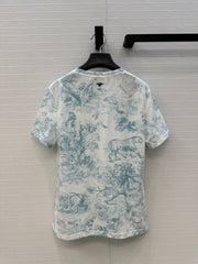 DIOR GRAPHIC PRINT T-SHIRT IN WHITE AND GREEN