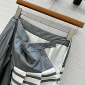 THOM BROWNE MID-LENGTH PLEATED SKIRT IN GRAY