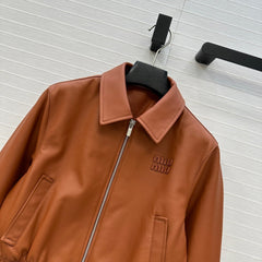 MIUMIU CROPPED LEATHER JACKET 276124