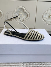 CELINE 26S CLEA TRIOMPHE GLADIATOR SANDALS IN BEIGE LAMBSKIN