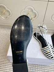 CELINE 26S CLEA TRIOMPHE GLADIATOR SANDALS IN WHITE LAMBSKIN