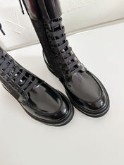 VIV' RANGERS STRASS BUCKLE BOOTS IN BLACK FABRICS