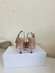 J'ADIOR SLINGBACK PUMP NUDE PINK TECHNICAL FABRIC 10 CM