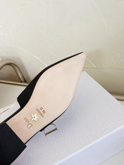 J'ADIOR SLINGBACK FLAT BLACK TECHNICAL FABRIC