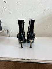 LEE BOOTIES IN BLACK GLAZED CALFSKIN