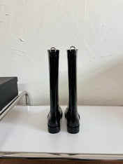 HUNT BOOTS IN BLACK GLAZED CALFSKIN