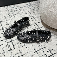 ALAIA PEARL MARY JANE SHOES IN BLACK LAMBSKIN