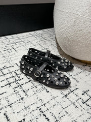 ALAIA PEARL MARY JANE SHOES IN BLACK LAMBSKIN