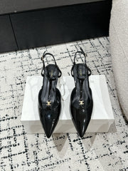 KITTEN T-BAR STRAP PUMP 5 CM IN BLACK PATENT CALFSKIN