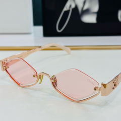 TRIOMPHE SEMI-RIMLESS SUNGLASS CL42117U IN METAL OCTAGON LENSES