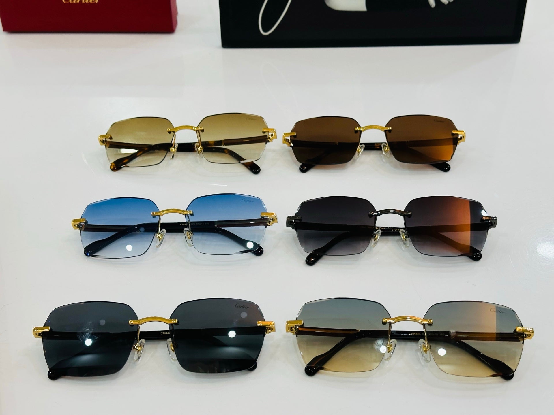 SIGNATURE C DE RECTANGULAR FRAME SUNGLASSES CT0483S IN METAL AND WOODEN