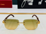 C DE RIMLESS RECTANGULAR FRAME SUNGLASSES CT0607S IN METAL AND WOODEN