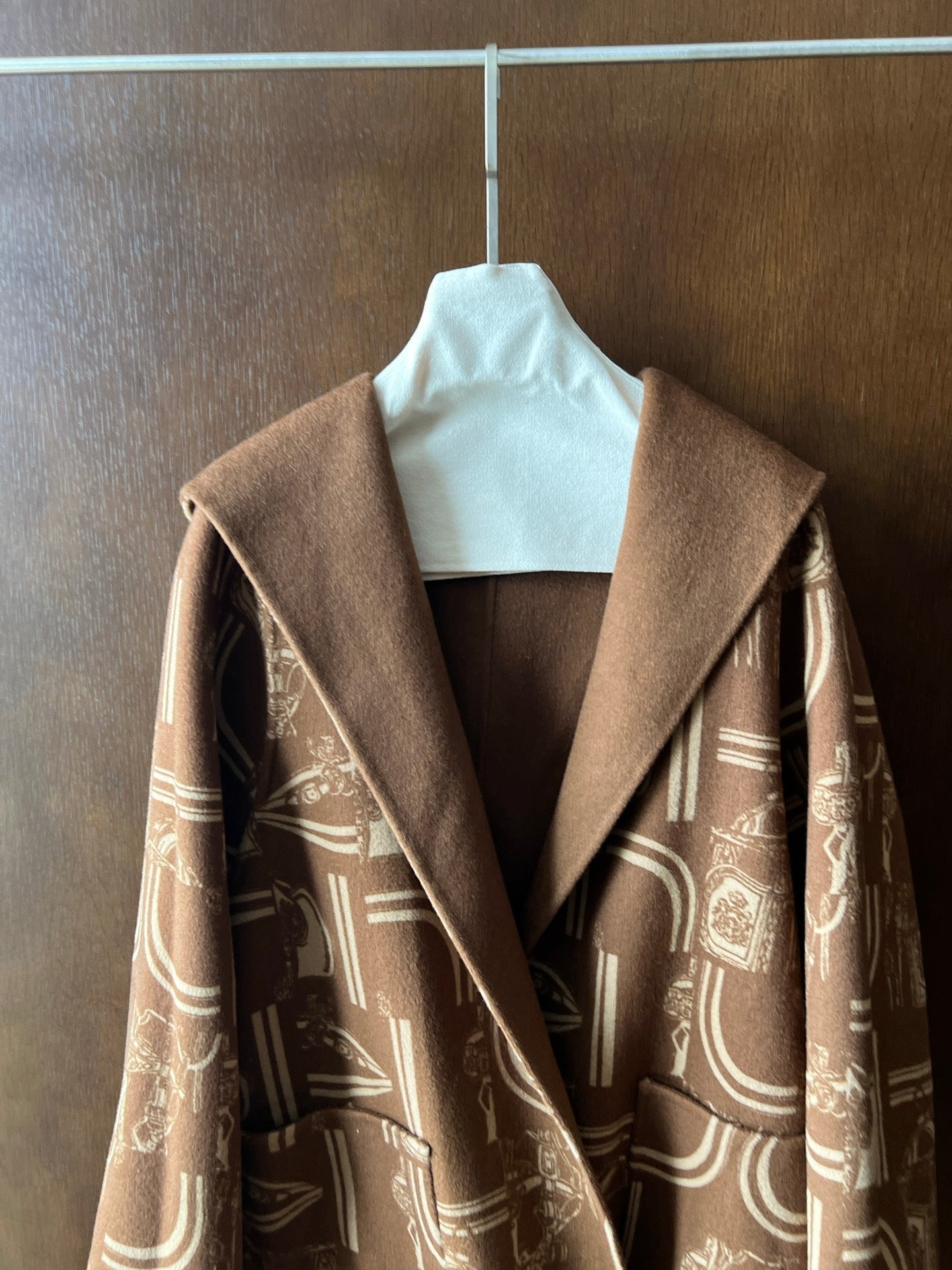 HERMES 25S REVERSIBLE LONG HOODED COAT 046