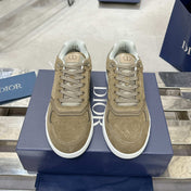 DIOR 25S B27 UPTOWN LOW-TOP SNEAKERS IN OLIVE BROWN CALFSKIN STYLE 5