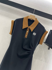 SHORT-SLEEVE COLLAR DRESS 25S IN COTTON 265670