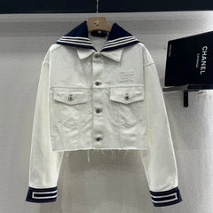 MIUMIU DENIM JACKET AND SKIRT SET 274647