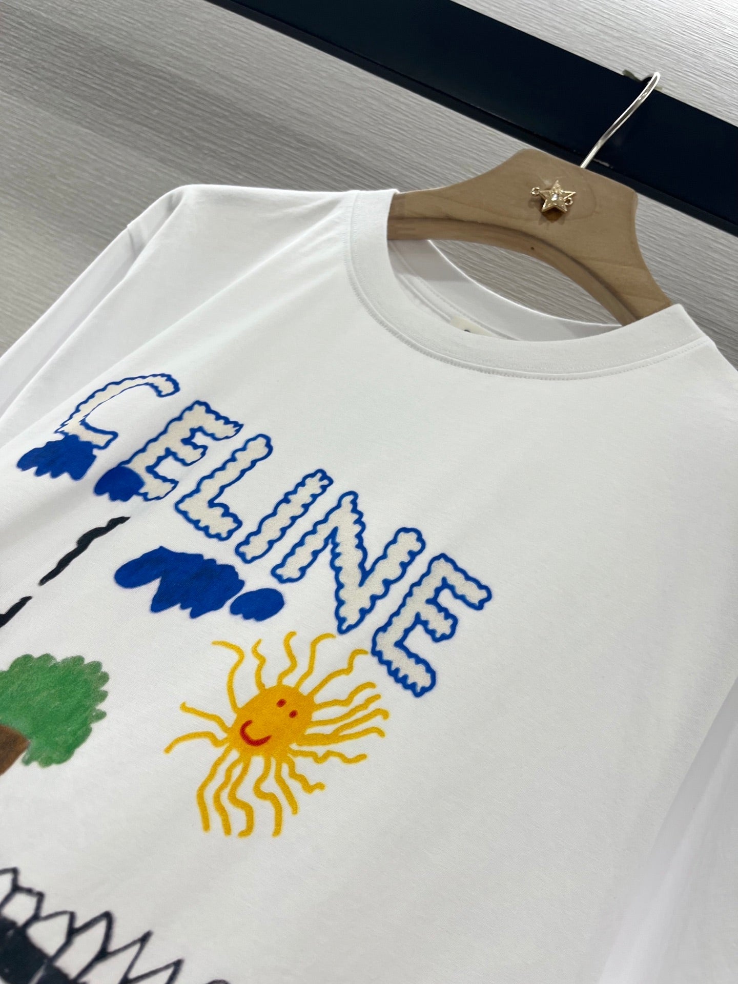 CELINE ROUND-NECK PRINTED T-SHIRT 274674