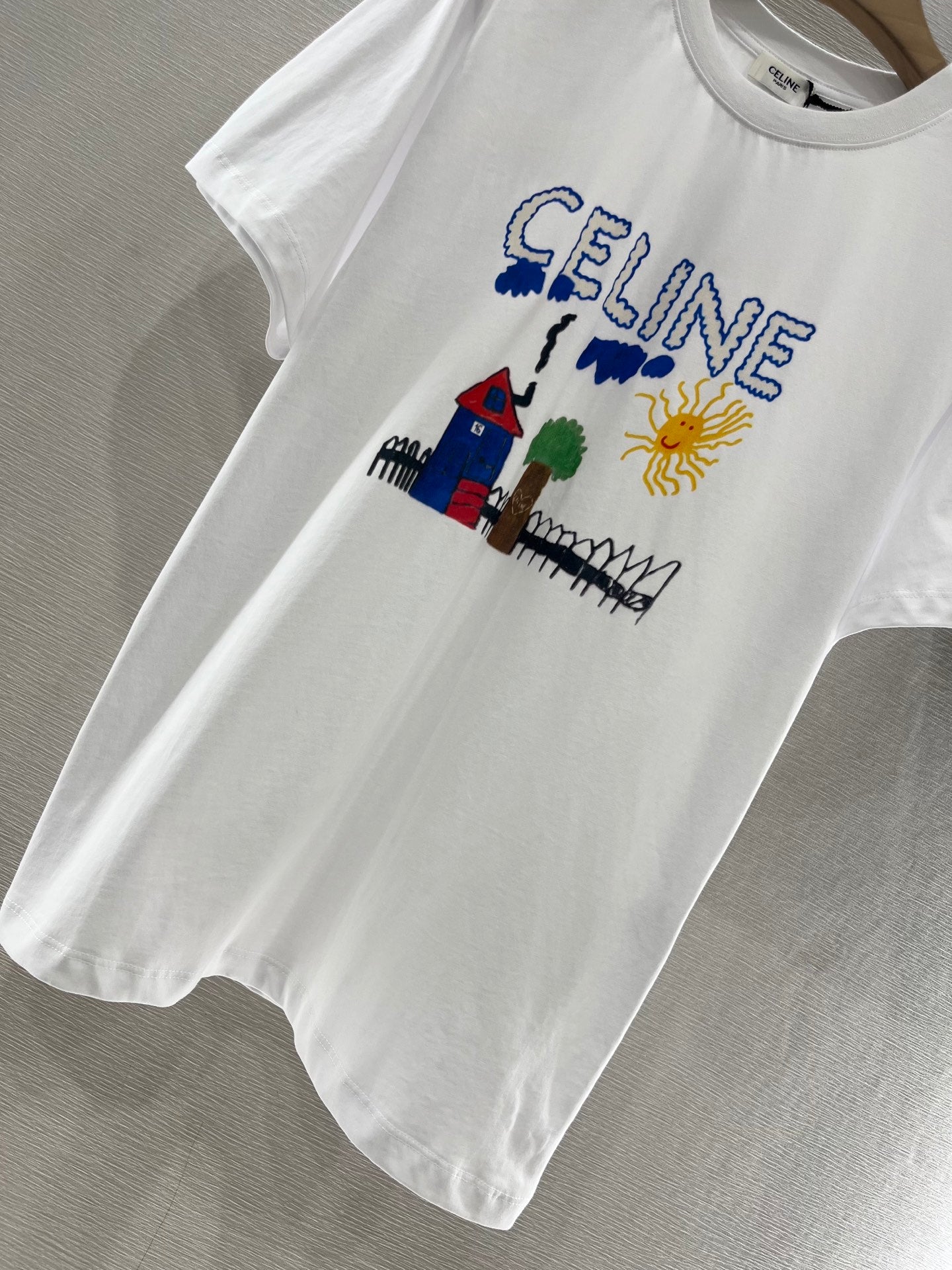 CELINE ROUND-NECK PRINTED T-SHIRT 274674
