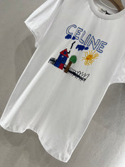 CELINE ROUND-NECK PRINTED T-SHIRT 274674