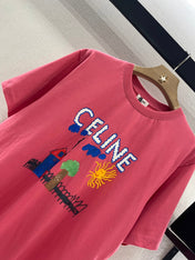 CELINE ROUND-NECK PRINTED T-SHIRT 274670