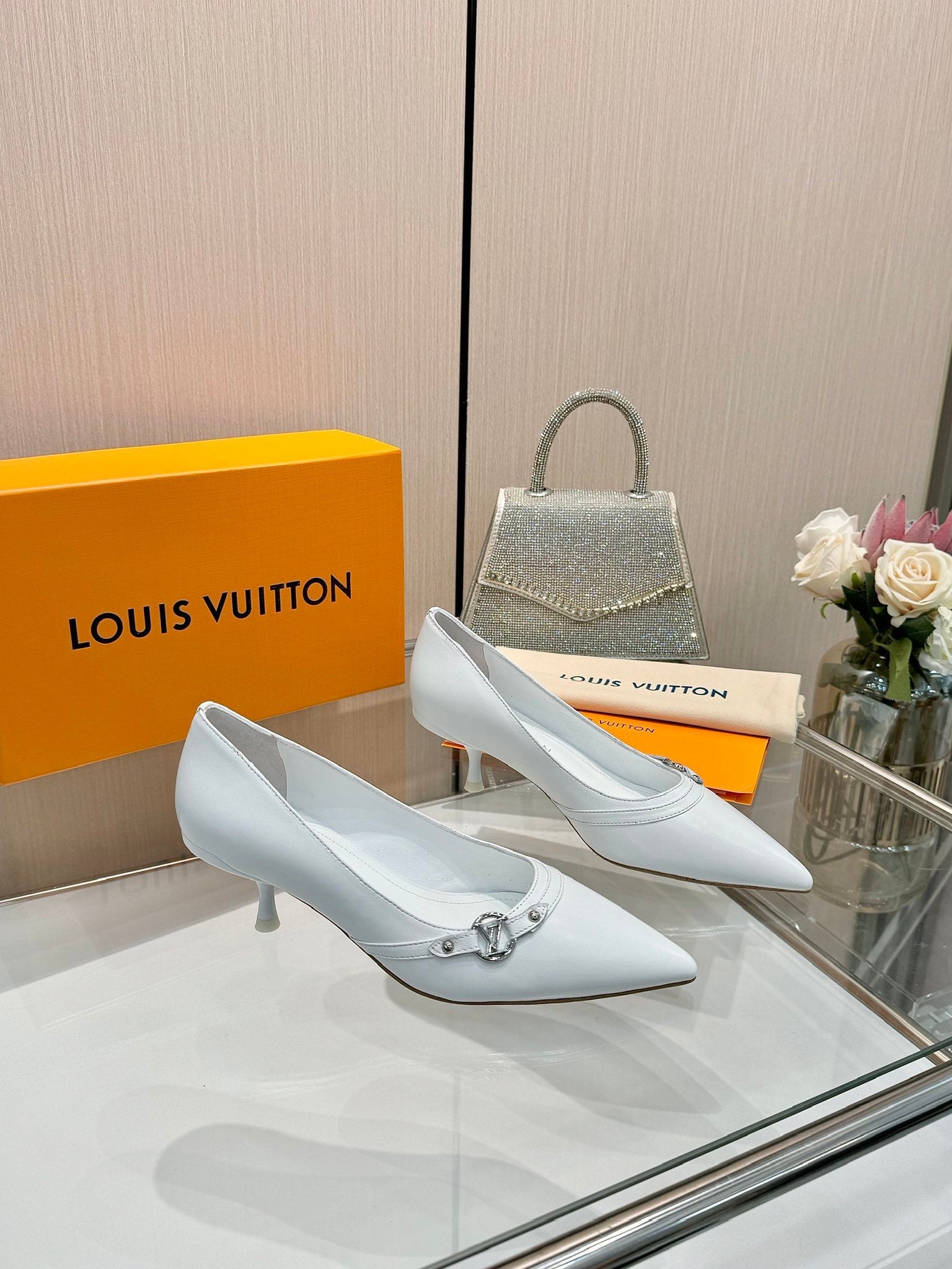 6AM HIGH HEELS 55 MM IN WHITE LAMBSKIN