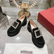 VIV' RANGERS LOAFERS IN BLACK PATENT CALFSKIN CRYSTAL BUCKLE