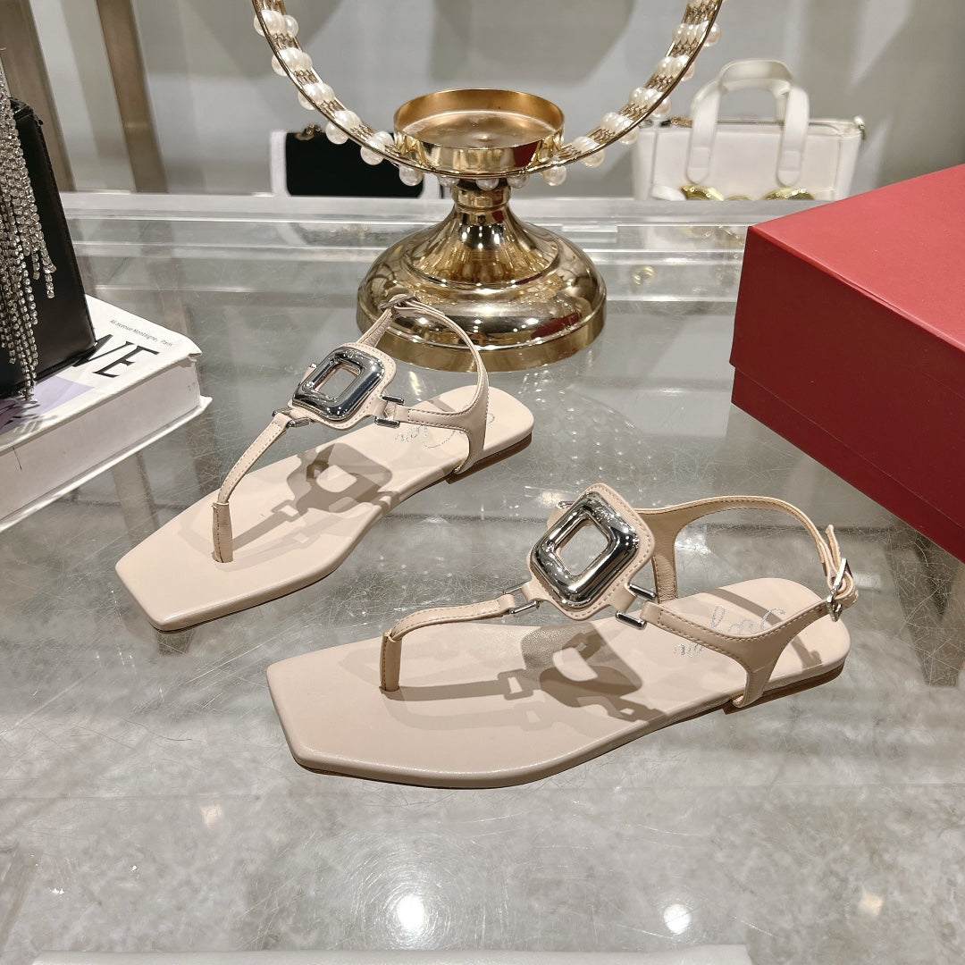 VIV' BY THE SEA SANDALS IN BEIGE CALFSKIN