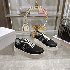 CD STAR SNEAKER 4CM IN BLACK AND WHITE MESH FABRIC