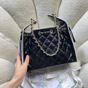 CHANEL 26S HOBO BAG 30 IN BLACK SMOOTH CALFSKIN