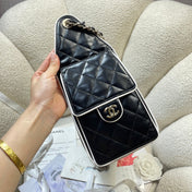 CHANEL 26S HOBO BAG 30 IN BLACK SMOOTH CALFSKIN