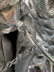 CC MINI 20 BAG IN SILVER METALLIC LAMBSKIN