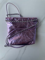 CC MINI 20 BAG IN VIOLET PURPLE METALLIC LAMBSKIN