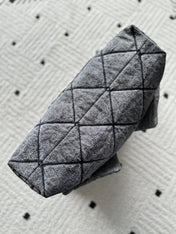 CHANEL 25S HOBO BAG 38 IN DARK GREY DENIM WITH GOLD HARDWARE