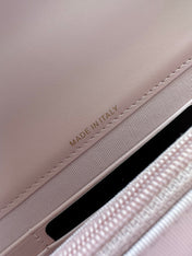 CHANEL 25S CLASSIC WALLET ON CHAIN 19 IN LIGHT PINK LAMBSKIN WITH GOLD HARDWARE