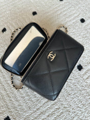 CHANEL 25S VANITY BAG 17 IN BLACK CAVIAR LEATHER WITH GOLD HARDWARE